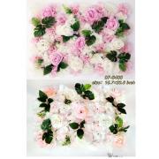 Artificial Flower-Rose Flower Wall Backdrop Panel -White Mix Light Pink-12pcs/case