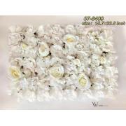 Artificial Flower-Rose Flower Wall Backdrop Panel?-White -12pcs/case