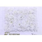 Artificial Flower-Rose Flower Wall Backdrop Panel-White -12pcs/case