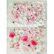 Artificial Flower-Rose Flower Wall Backdrop Panel-Pink Mix-12pcs/case