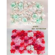 Artificial Flower-Rose Flower Wall Backdrop Panel-Red Mix Pink/Light Blue Mix White-12pcs/case