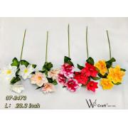 Artificial Flower-3 Magnolia Heads Long Stem-Mixed Colors -24pcs/box-120pcs/case