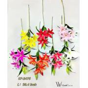 Artificial Flower-3 Flowers 1 Fruit Lily Long Stem-Mixed Colors -24pcs/box-120pcs/case