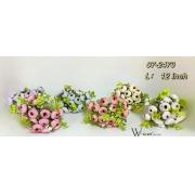 Artificial Flower-9Pc 18-Head Eucalyptus Flowers Bouquet-Mixed Color -24pcs/box-120pcs/case