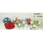 Artificial Flower-8PCs /5Heads Mini Artificial Rose Flowers Bouquet-Mixed Color -24pcs/box-120pcs/case